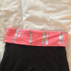 Pink yoga pants size med short. Great condition